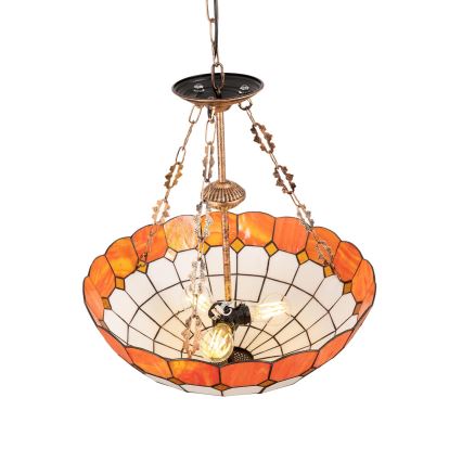 Brilagi - Tiffany vitrážový lustr na řetězu SIENNA 3xE27/60W/230V pr. 50 cm