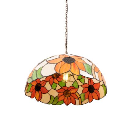 Brilagi - Tiffany vitrážový lustr na řetězu SUNFLOWER 1xE27/60W/230V pr. 40 cm