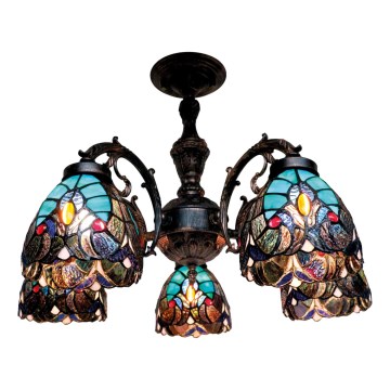 BRILAGI - Tiffany vitrážový přisazený lustr CORAL 5xE27/60W/230V pr. 60 cm