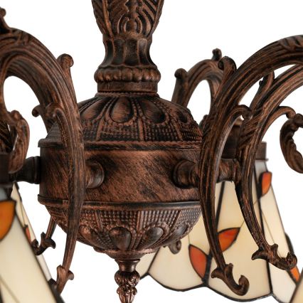 Brilagi - Tiffany vitrážový přisazený lustr FOLIA 6xE27/60W/230V pr. 60 cm
