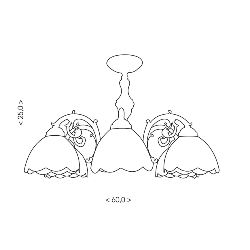 Brilagi - Tiffany vitrážový přisazený lustr MIRABELLA 3xE27/60W/230V pr. 60 cm