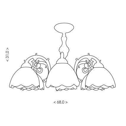 Brilagi - Tiffany vitrážový přisazený lustr MIRABELLA 8xE27/60W/230V pr. 68 cm