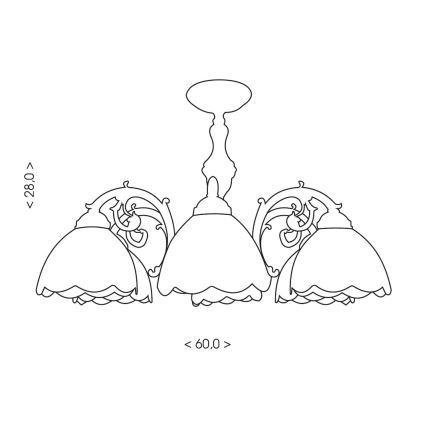 Brilagi - Tiffany vitrážový přisazený lustr SIENNA 6xE27/60W/230V pr. 60 cm