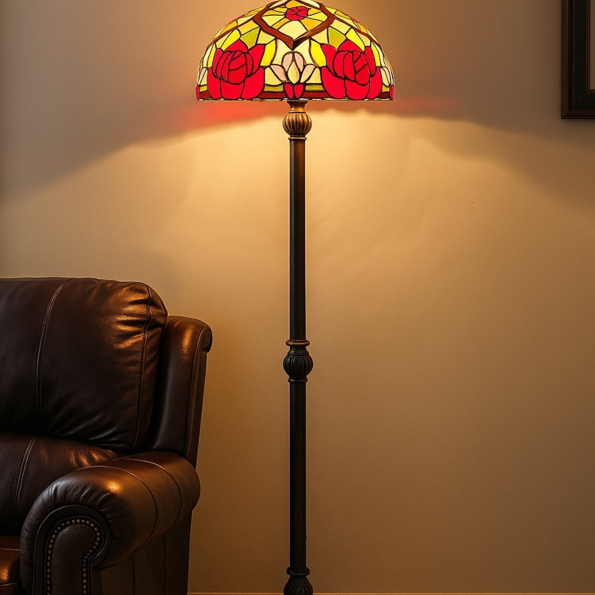 Brilagi - Tiffany vytrážová stojací lampa GARLAN 2xE27/60W/230V