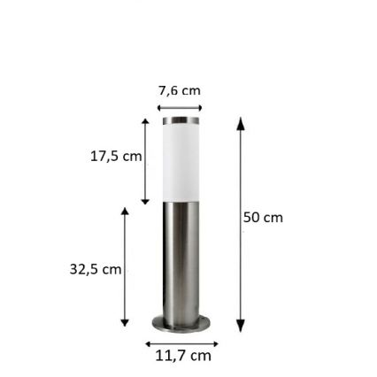 BRILAGI - Venkovní lampa ELIA 1xE27/20W/230V IP44 50 cm matný chrom