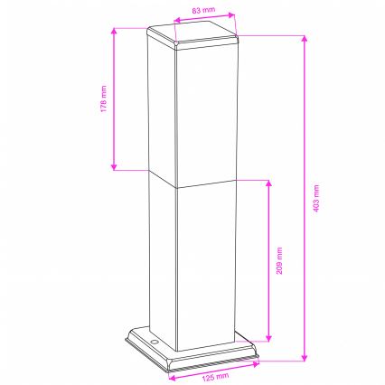 Brilagi - Venkovní lampa NOVA 1xE27/15W/230V 40 cm IP44 černá