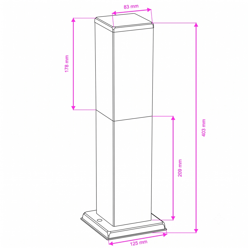Brilagi - Venkovní lampa NOVA 1xE27/15W/230V 40 cm IP44 černá