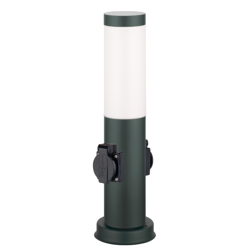 Brilagi - Venkovní lampa se 2 zásuvkami SCHUKO NOVA 1xE27/15W/230V 40 cm IP44 antracit