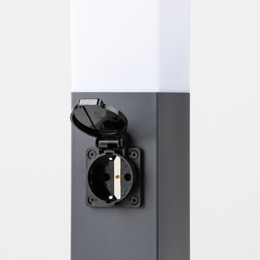 Brilagi - Venkovní lampa se 2 zásuvkami SCHUKO NOVA 1xE27/15W/230V 40 cm IP44 antracit
