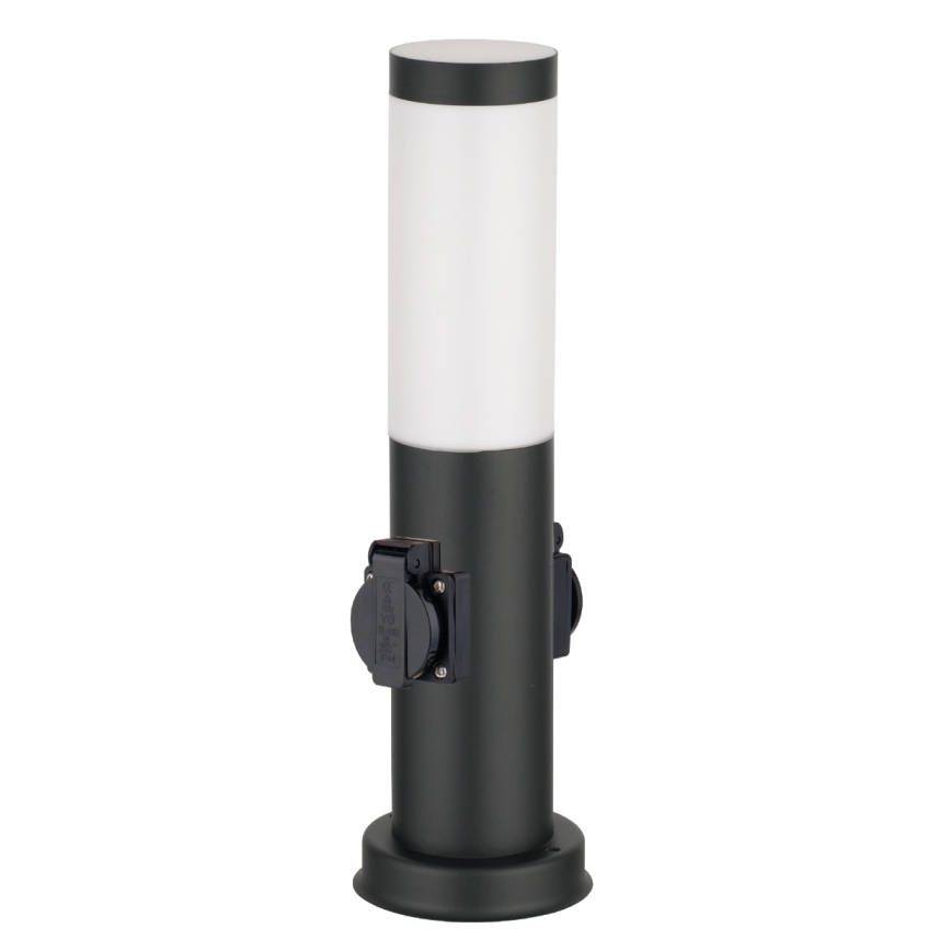 Brilagi - Venkovní lampa se 2 zásuvkami SCHUKO NOVA 1xE27/15W/230V 40 cm IP44 černá
