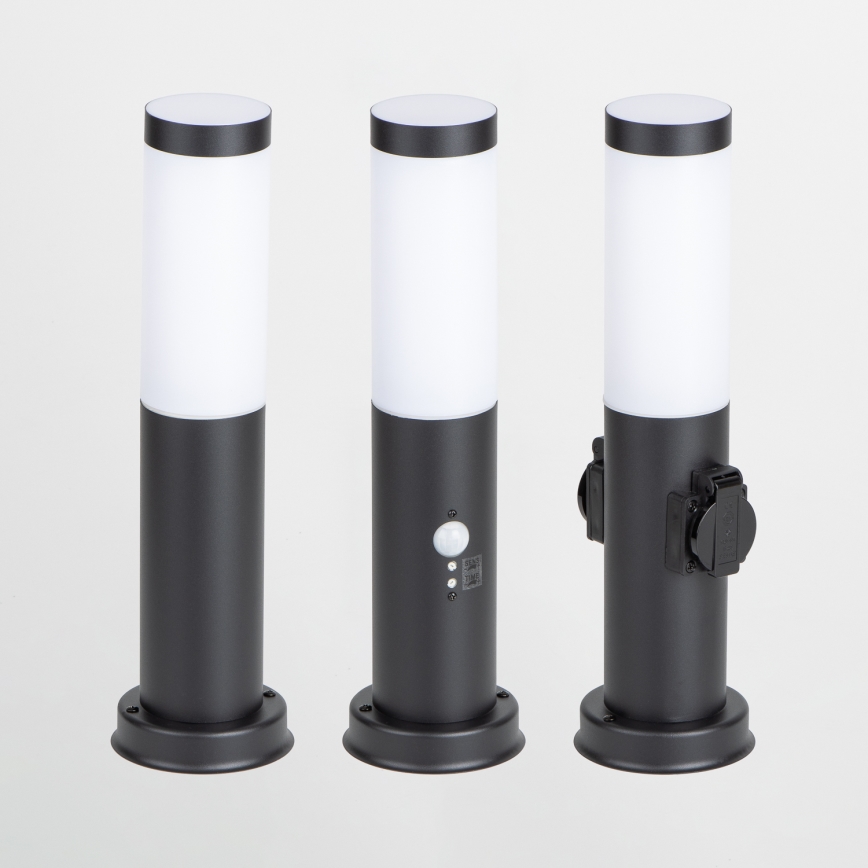 Brilagi - Venkovní lampa se 2 zásuvkami SCHUKO NOVA 1xE27/15W/230V 40 cm IP44 černá
