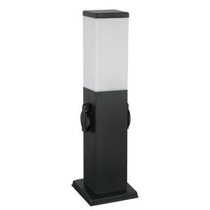 Brilagi - Venkovní lampa se 2 zásuvkami SCHUKO NOVA 1xE27/15W/230V 40 cm IP44 černá