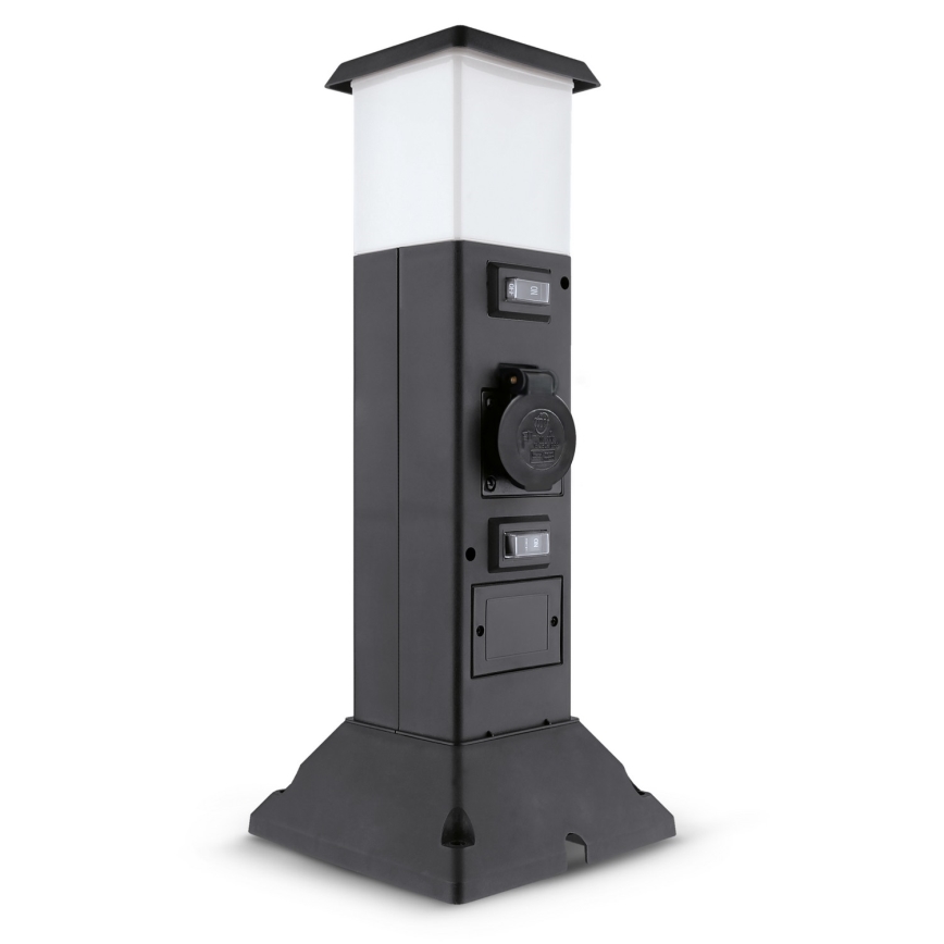 Brilagi - Venkovní lampa se 2 zásuvkami SCHUKO 1xE14/15W/230V IP44 černá