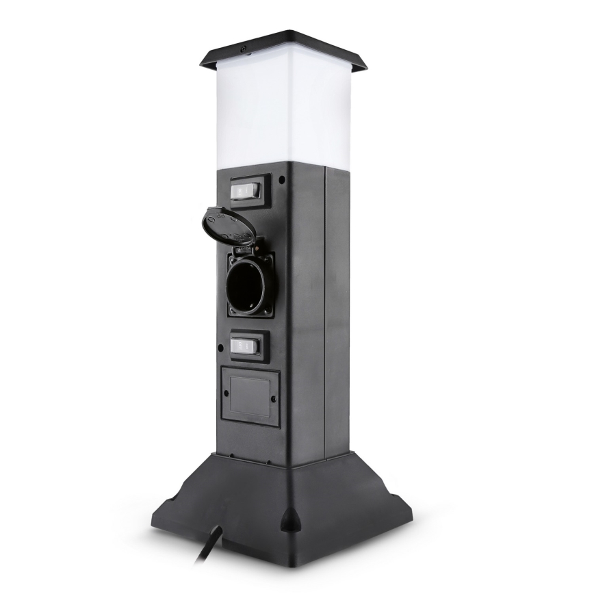 Brilagi - Venkovní lampa se 2 zásuvkami SCHUKO 1xE14/15W/230V IP44 černá