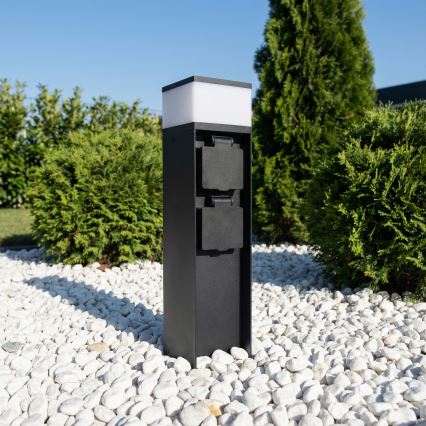 Brilagi - Venkovní lampa se 2 zásuvkami SCHUKO 1xG9/11W/230V IP44 černá