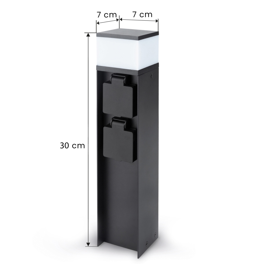 Brilagi - Venkovní lampa se 2 zásuvkami SCHUKO 1xG9/11W/230V IP44 černá