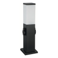 Brilagi - Venkovní lampa se 2 zásuvkami SCHUKO NOVA 1xE27/15W/230V 40 cm IP44 černá