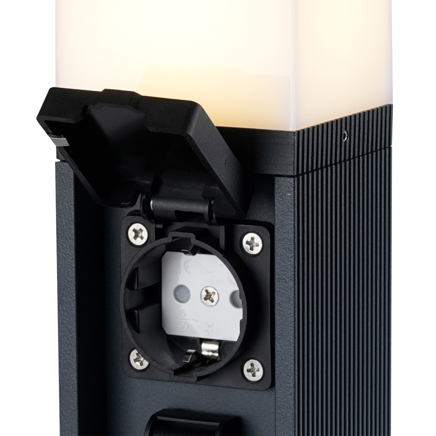 BRILAGI -Venkovní lampa se 2 zásuvkami SCHUKO PILLAR 1xG9/11W/230V IP44 antracit