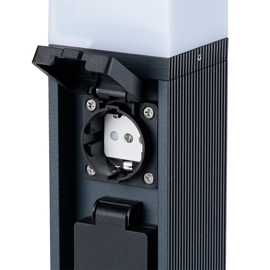 Brilagi - Venkovní lampa se 2 zásuvkami SCHUKO PILLAR 1xG9/11W/230V IP44 antracit