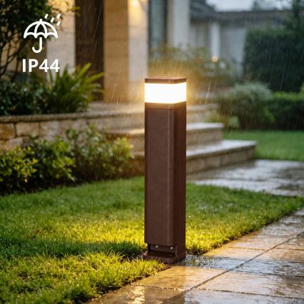 BRILAGI - Venkovní lampa se 2 zásuvkami SCHUKO PILLAR 1xG9/11W/230V IP44 hnědá
