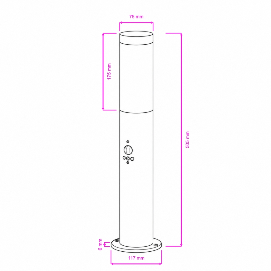 BRILAGI - Venkovní lampa se senzorem ELIA 1xE27/20W/230V IP44 50 cm antracit