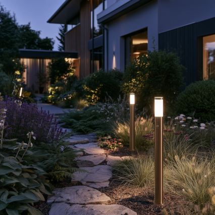BRILAGI - Venkovní lampa se senzorem pohybu ELIA 1xE27/20W/230V IP44 100 cm matný chrom