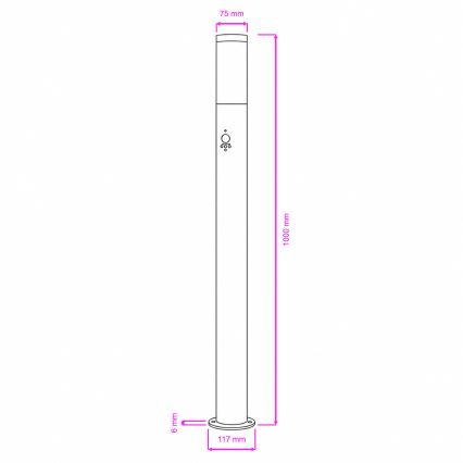 BRILAGI - Venkovní lampa se senzorem pohybu ELIA 1xE27/20W/230V IP44 100 cm matný chrom