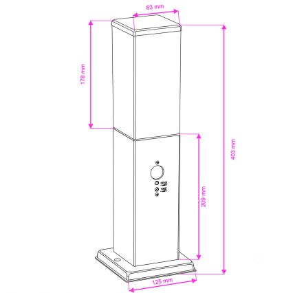Brilagi - Venkovní lampa se senzorem NOVA 1xE27/15W/230V 40 cm IP44 antracit