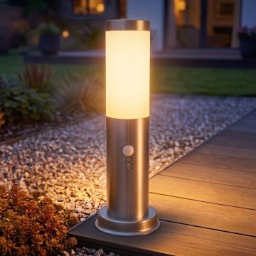 Brilagi - Venkovní lampa se senzorem NOVA 1xE27/15W/230V 40 cm IP44 matný chrom
