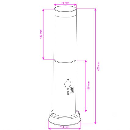 Brilagi - Venkovní lampa se senzorem NOVA 1xE27/15W/230V 40 cm IP44 matný chrom