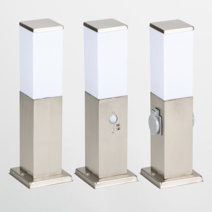 Brilagi - Venkovní lampa se senzorem NOVA 1xE27/15W/230V 40 cm IP44 matný chrom