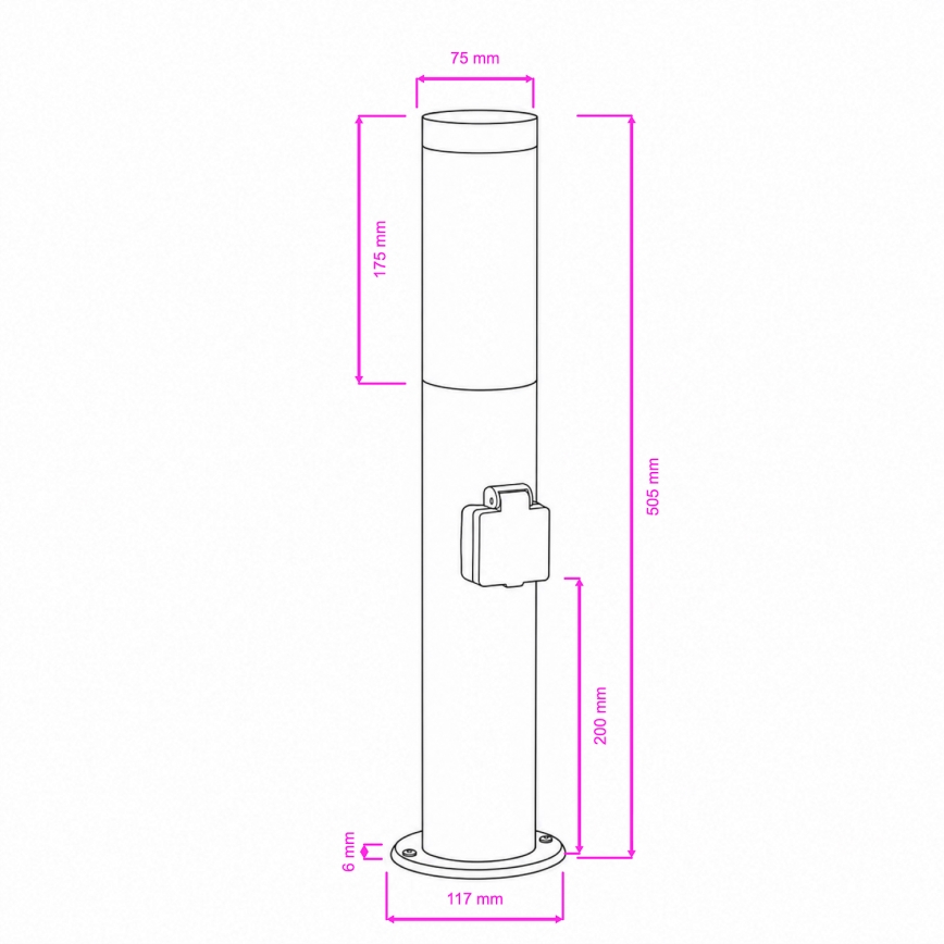 BRILAGI - Venkovní lampa se zásuvkou ELIA 1xE27/20W/230V IP44 50 cm antracit