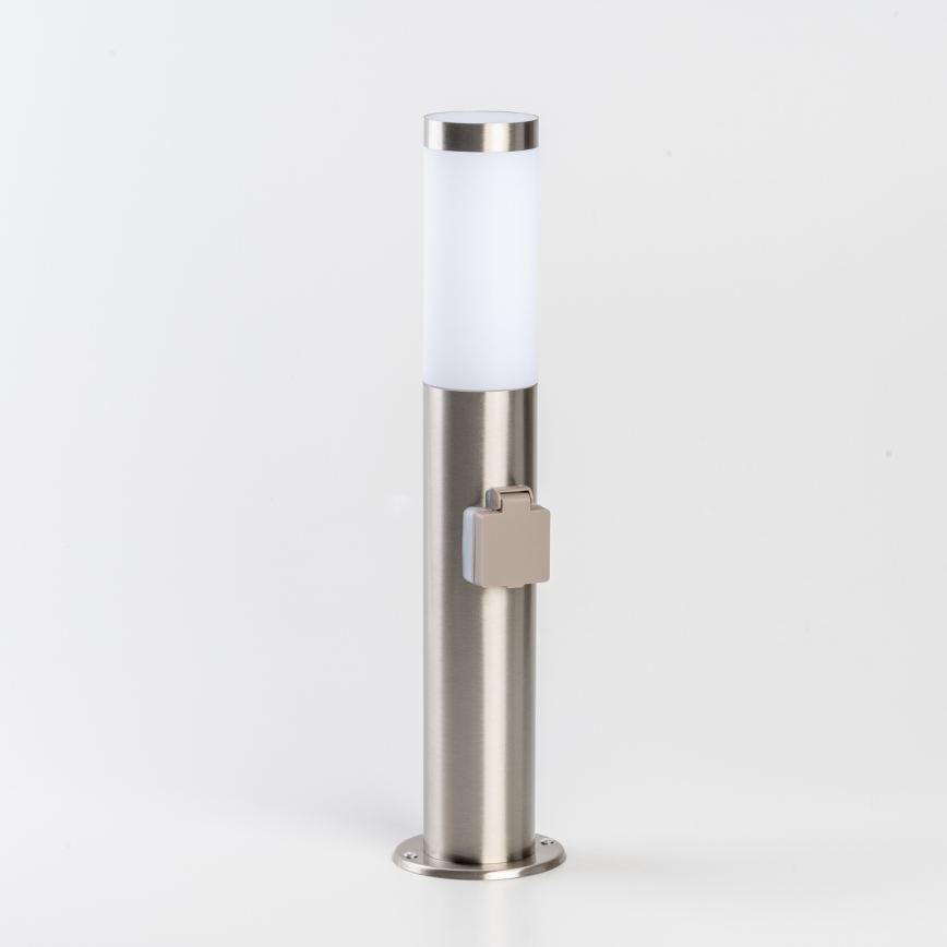 BRILAGI - Venkovní lampa se zásuvkou ELIA 1xE27/20W/230V IP44 50 cm matný chrom