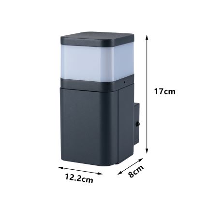 Brilagi - Venkovní nástěnná lampa se zásuvkou SCHUKO PILLAR 1xG9/11W/230V IP44 antracit