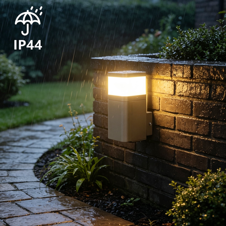 BRILAGI - Venkovní nástěnná lampa se zásuvkou SCHUKO PILLAR 1xG9/11W/230V IP44 šedá
