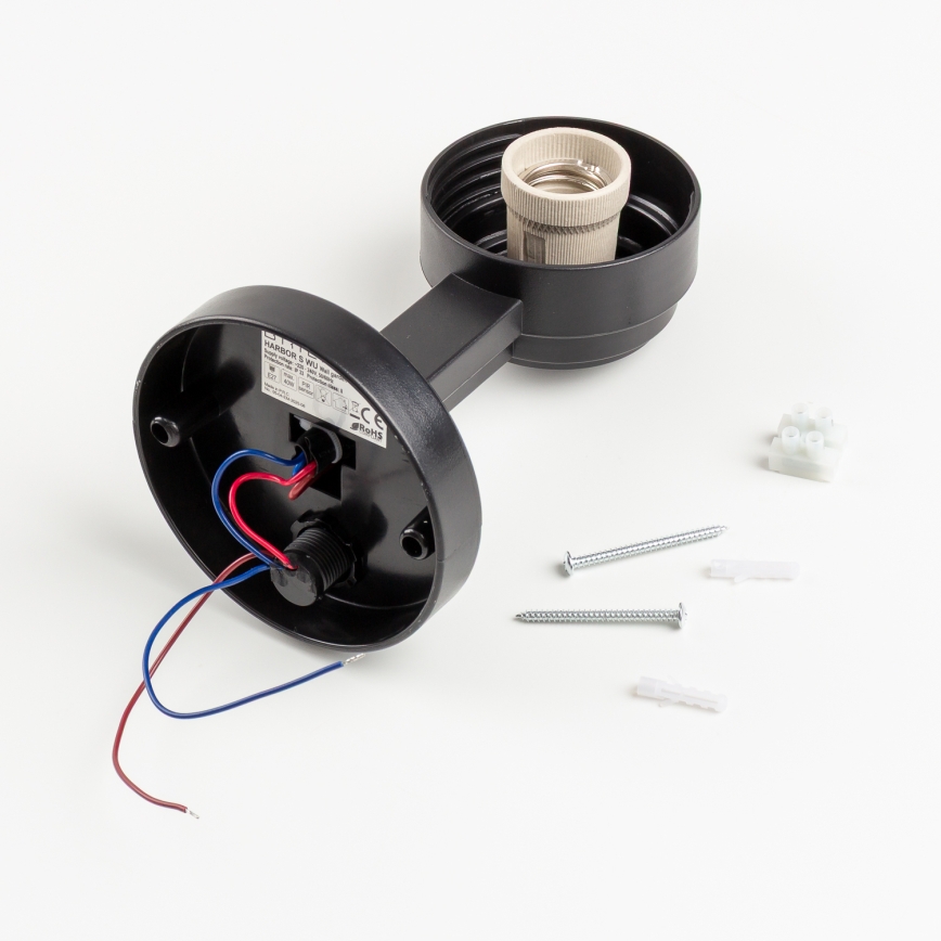 BRILAGI - Venkovní nástěnné svítidlo se senzorem pohybu HARBOR 1xE27/40W/230V IP33 antracit/bílá