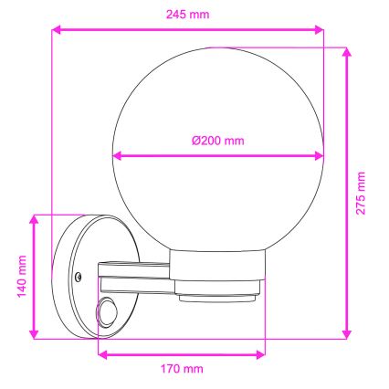 BRILAGI - Venkovní nástěnné svítidlo se senzorem pohybu HARBOR 1xE27/40W/230V IP33 antracit/čirá