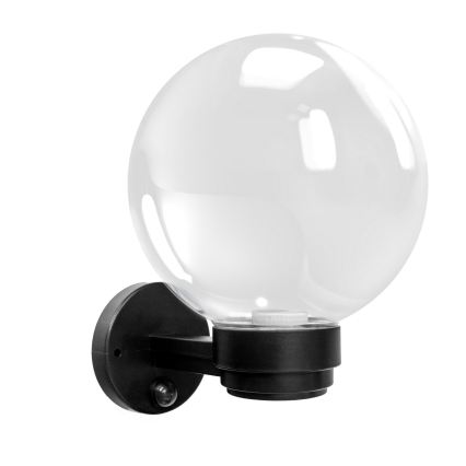Brilagi - Venkovní nástěnné svítidlo se senzorem pohybu HARBOR 1xE27/40W/230V IP33 černá/čirá