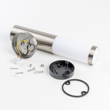 BRILAGI - Venkovní nástěnná lampa se senzorem ELIA 1xE27/20W/230V IP44 matný chrom