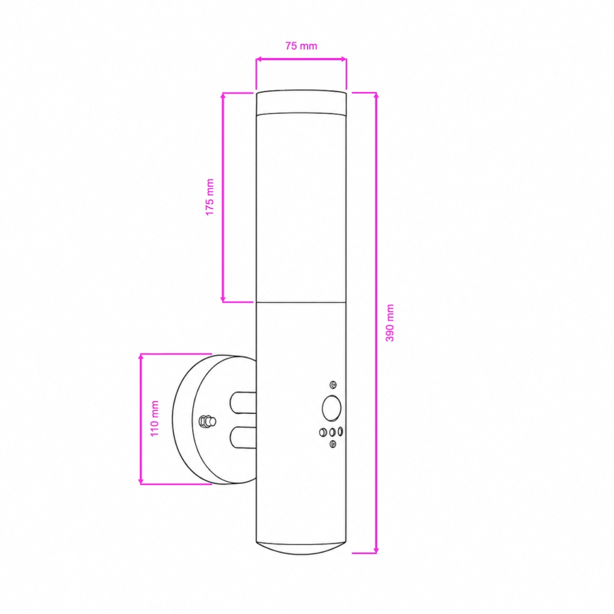 BRILAGI - Venkovní nástěnná lampa se senzorem ELIA 1xE27/20W/230V IP44 matný chrom