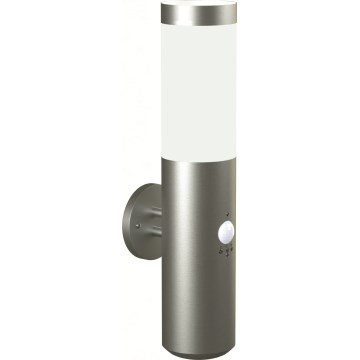 Brilagi - Venkovní nástěnná lampa se senzorem ELIA 1xE27/20W/230V IP44 matný chrom