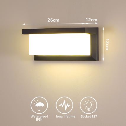 Brilagi - Venkovní nástěnné svítidlo BRICKY 1xE27/60W/230V antracit IP54