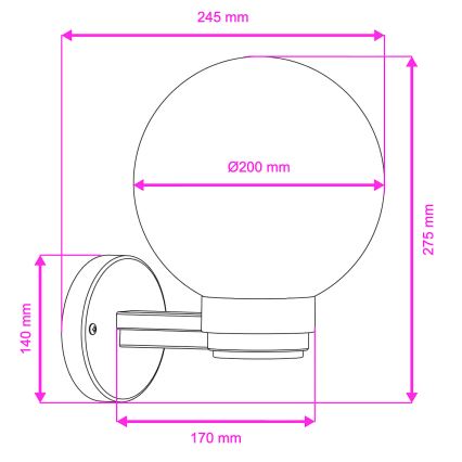 Brilagi - Venkovní nástěnné svítidlo HARBOR 1xE27/40W/230V IP33 antracit/čirá
