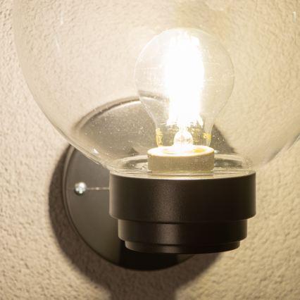 Brilagi - Venkovní nástěnné svítidlo HARBOR 1xE27/40W/230V IP33 černá/čirá