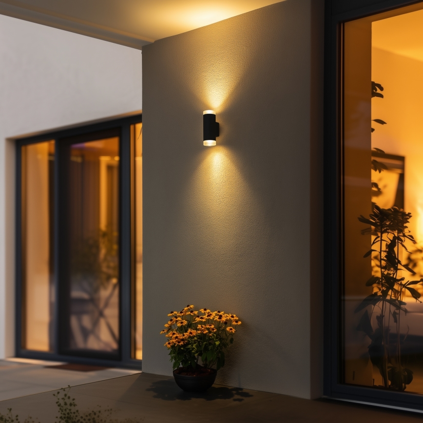 Brilagi - Venkovní nástěnné svítidlo MATERA 2xGU10/30W/230V černá IP54