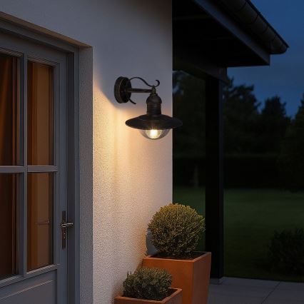 Brilagi - Venkovní nástěnné svítidlo MOLDE 1xE27/60W/230V IP44 bronzová/patina