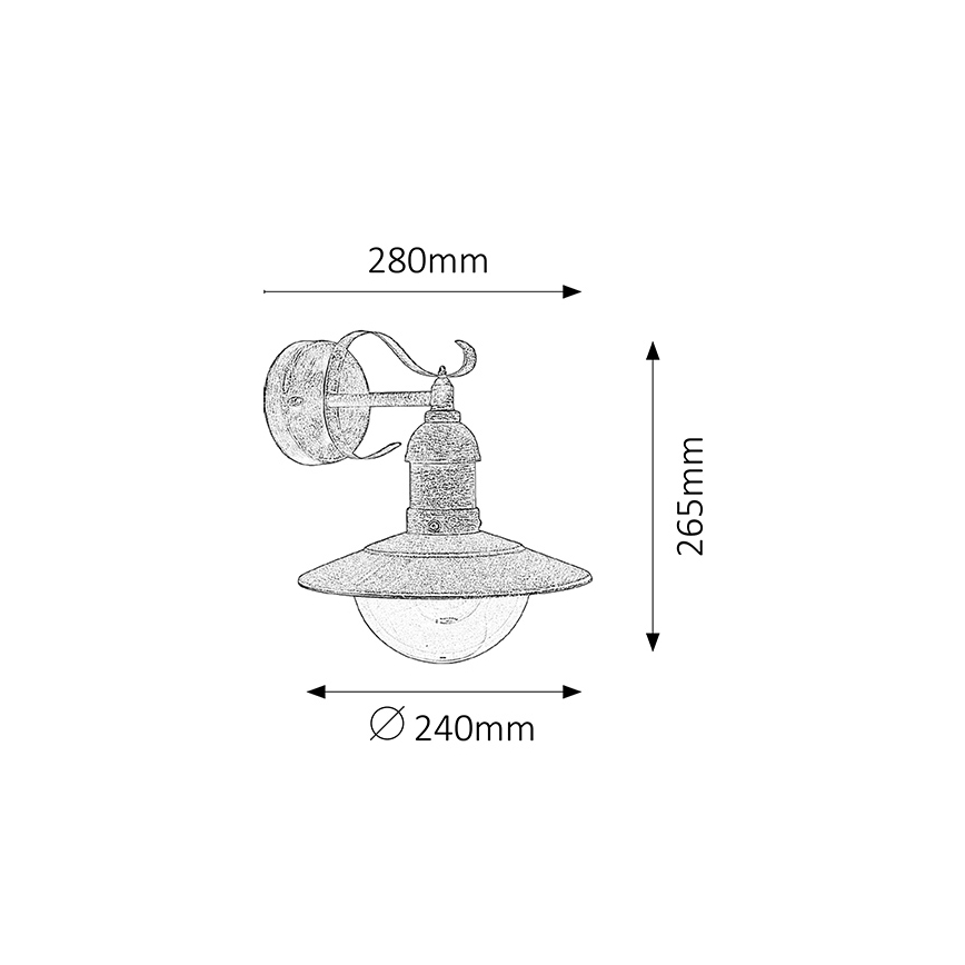 Brilagi - Venkovní nástěnné svítidlo MOLDE 1xE27/60W/230V IP44 bronzová/patina