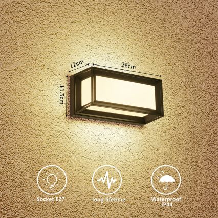 Brilagi - Venkovní nástěnné svítidlo PARKER 1xE27/60W/230V černá IP44