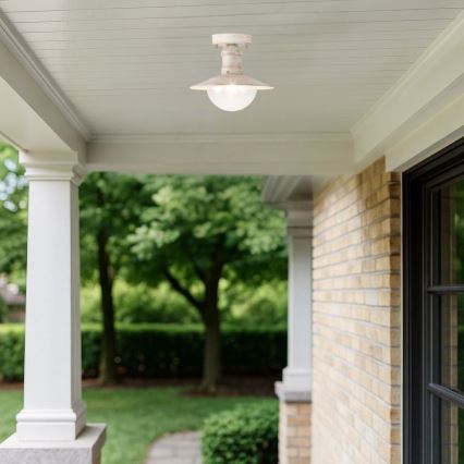 Brilagi - Venkovní stropní svítidlo MOLDE 1xE27/60W IP44 bílá/patina