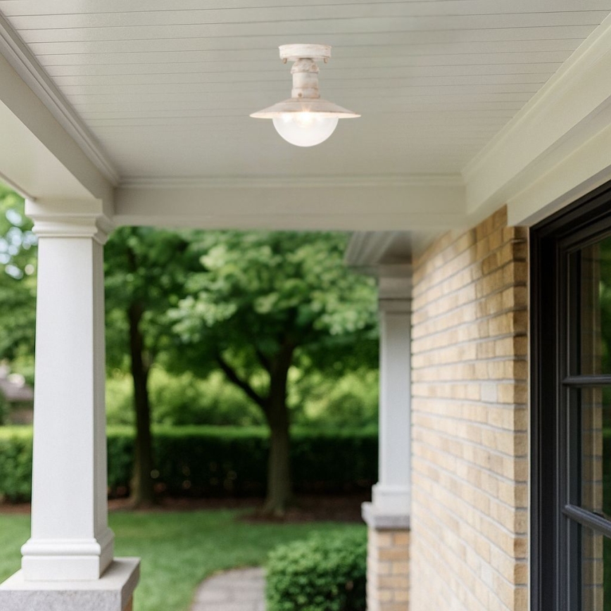 Brilagi - Venkovní stropní svítidlo MOLDE 1xE27/60W IP44 bílá/patina